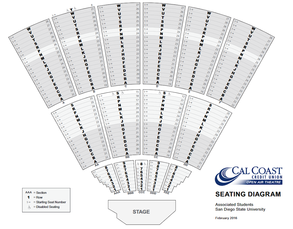 Cal Coast Credit Union Air Theatre Seating Chart